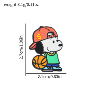 10 Cái / bộ Dễ Thương Snoopy Kim Loại Men Pin Chó Trắng Hợp Kim Trâm Cài