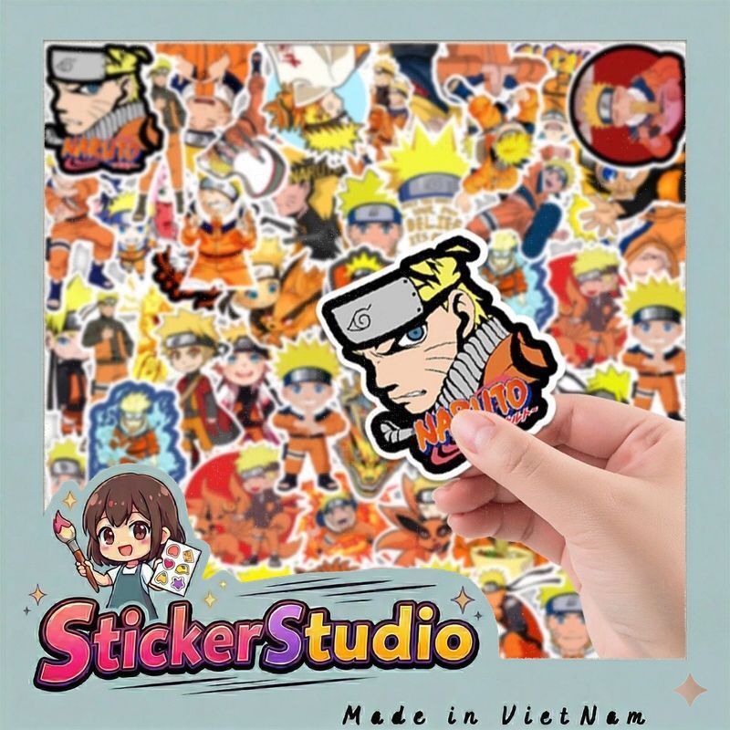 60 sticker naruto trang tri dụng cụ học tập mũ bảo hiểm điện thoại ốp lưng