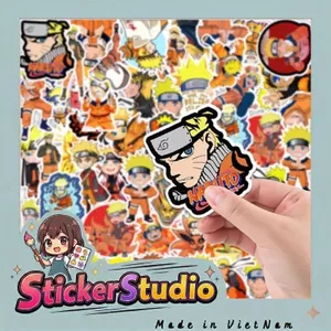 Set 60 Sticker Naruto trang tri dụng cụ học tập Chống Nước Dán Laptop Vali Mũ Bảo Hiểm Sổ Tay