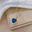 Trang sức dự tiệc nữ đẹp mắt năm 2023 với thép không gỉ mạ vàng và charm đá xanh zirconia hình trái tim