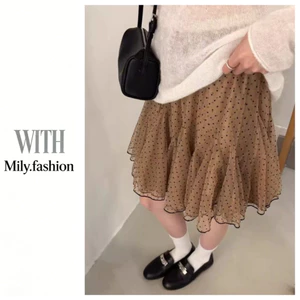 Milyfashion Màu Cà Phê Phong Cách Mới Chấm Bi Chữ a Thiết Kế Váy Niche Phiên Bản Hàn Quốc Cao Cấp Ôm Hơn Nhìn Ngọt Ngào Váy Ngắn B2CL