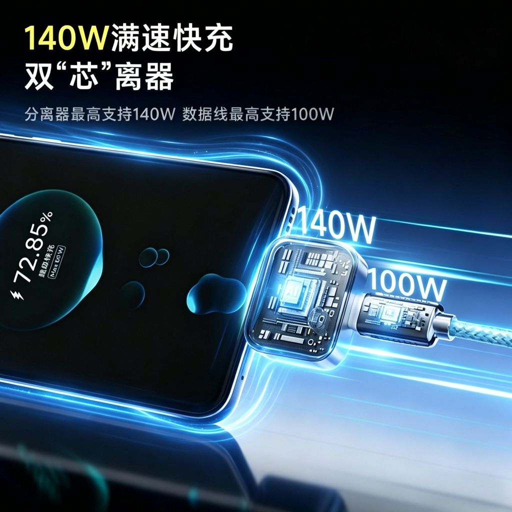 Bộ chuyển đổi sạc cắt nguồn tự động Bộ bảo vệ pin thông minh sạc nhanh 140W