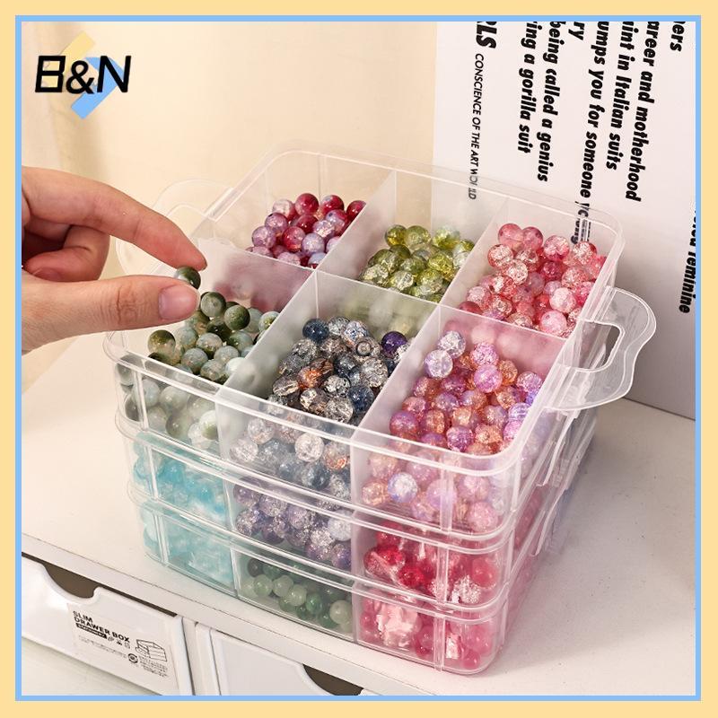 B & N 1 / 2 / 3 / 4 Tầng Trong Suốt Có Thể Điều Chỉnh Khe Cắm Ngăn Có Thể Xếp Chồng Hộp Bảo Quản Bằng Nhựa Để Sắp Xếp Đồ Chơi Phụ Kiện Trang Sức.