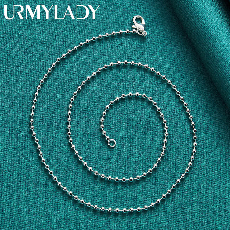 URMYLADY Bạc 925 Hạt Vòng cổ 16-30 Inch Cho Nữ Tiệc Cưới Trang Sức Thời Trang