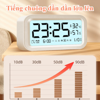Đồng Hồ Báo Thức Kỹ Thuật Số - Đo Nhiệt Độ, Độ Ẩm, Màn Hình LED Sắc Nét, Báo Thức Kép
