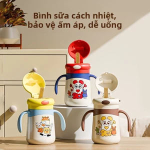 Bình Giữ Nhiệt Trẻ Sơ Sinh Trẻ Em Học Uống Nhỏ Hàng Tháng Tuổi Tập Cho Bé Cốc Đi Chơi Ống Hút Bình Bé Xịt Chống