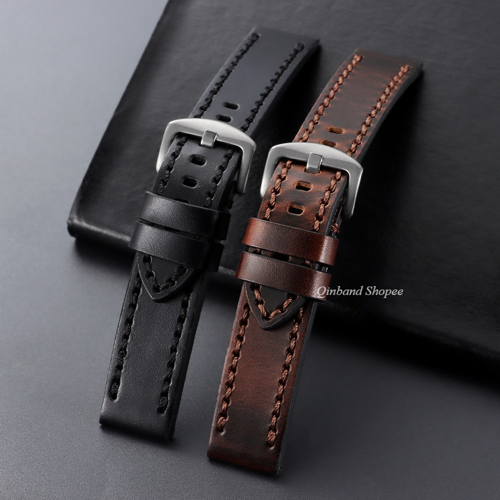 Dây đeo đồng hồ da bò thật hai mặt bọc dầu Dây đeo đồng hồ da bò 18 / 20 / 22 / 24mm dành cho SEIKO dành cho nam nữ Vòng đeo tay thay thế