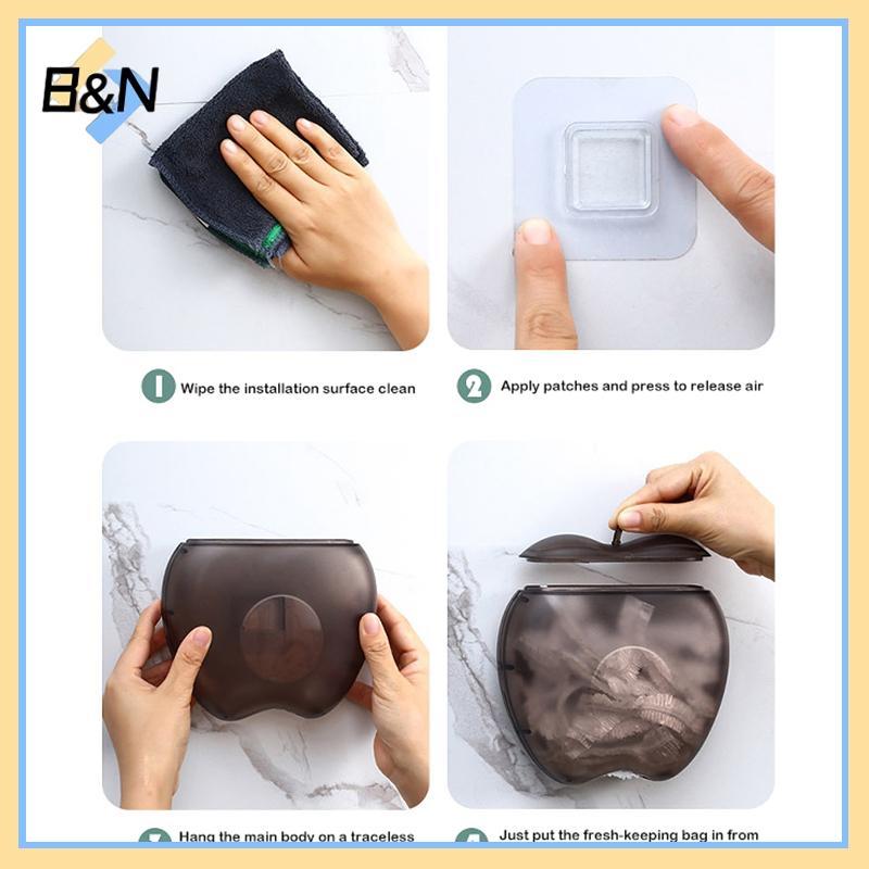 B & N Fresh Giữ Túi Hộp Bảo Quản Trong Suốt Treo Tường Chống Bụi Đa Năng Hình Trái Cây Hộp Tắm Phim Dùng Một Lần.