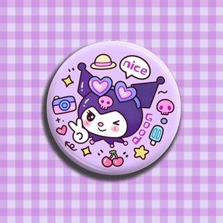 Hoạt Hình Sanrio Huy Hiệu Kuromi Giai Điệu Tự Chế Thiếc Thanh Sáng Tạo Mặt Dây Chuyền Thổ Cẩm Túi Trang Trí Quà Tặng Sinh Nhật