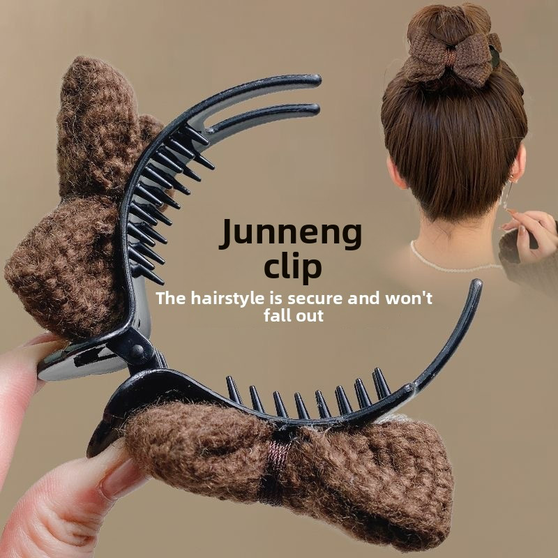 Kẹp Tóc Bướm Nút Bun Cho Móng Vuốt Cao Và Đuôi Ngựa - Phụ Kiện Tóc Thu Đông