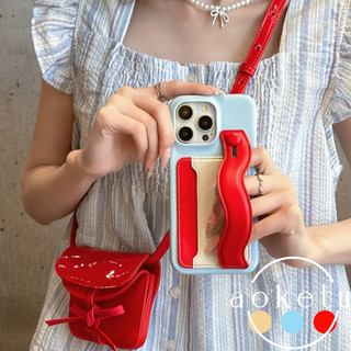 Chặn màu dây đeo cổ tay giữ thẻ chèn thích hợp cho vỏ điện thoại iPhone 17 Promax chèn thẻ sang trọng iPhone 16 / 15 / 14 / 13 / 12 / 11 da mới bao gồm tất cả vỏ chống rơi