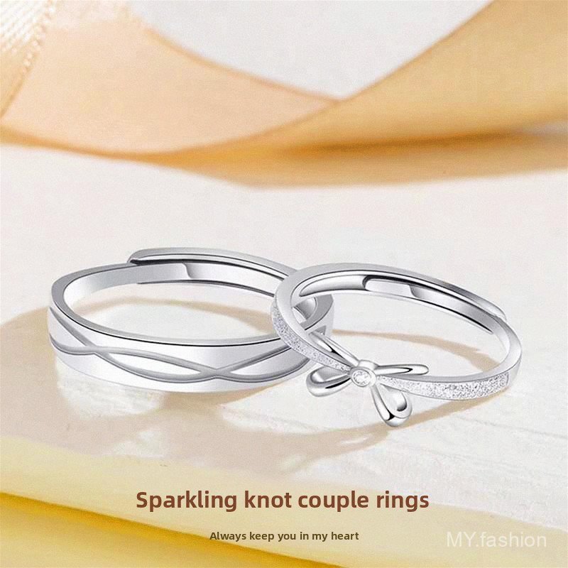 Nhẫn cặp thiết kế nơ, phù hợp làm quà tặng kỷ niệm và biểu đạt tình yêu