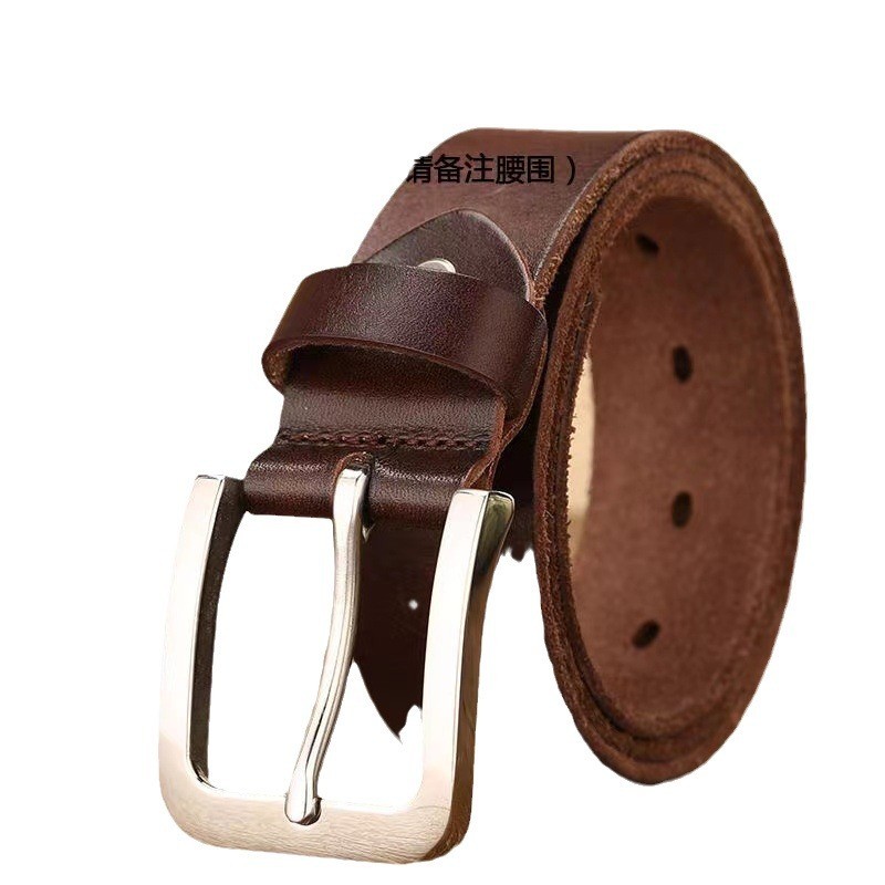 Đai Nam 3.3cm3.8cm 20516 / Thắt Lưng Nam Da Thật Chính Hãng Khóa Pin Retro Rửa Nguyên Chất Da Bò Thắt Lưng Thường Ngày Phù Hợp Với Hợp Thời Trang Quần Jean Thắt Lưng Nam
