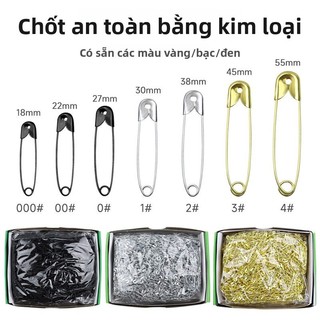 18mm ~ 55mm Pin An Toàn Bạc Vàng Đen Quần Áo Thẻ Bảo Hiểm Khóa Kim Loại Pin HVEZ