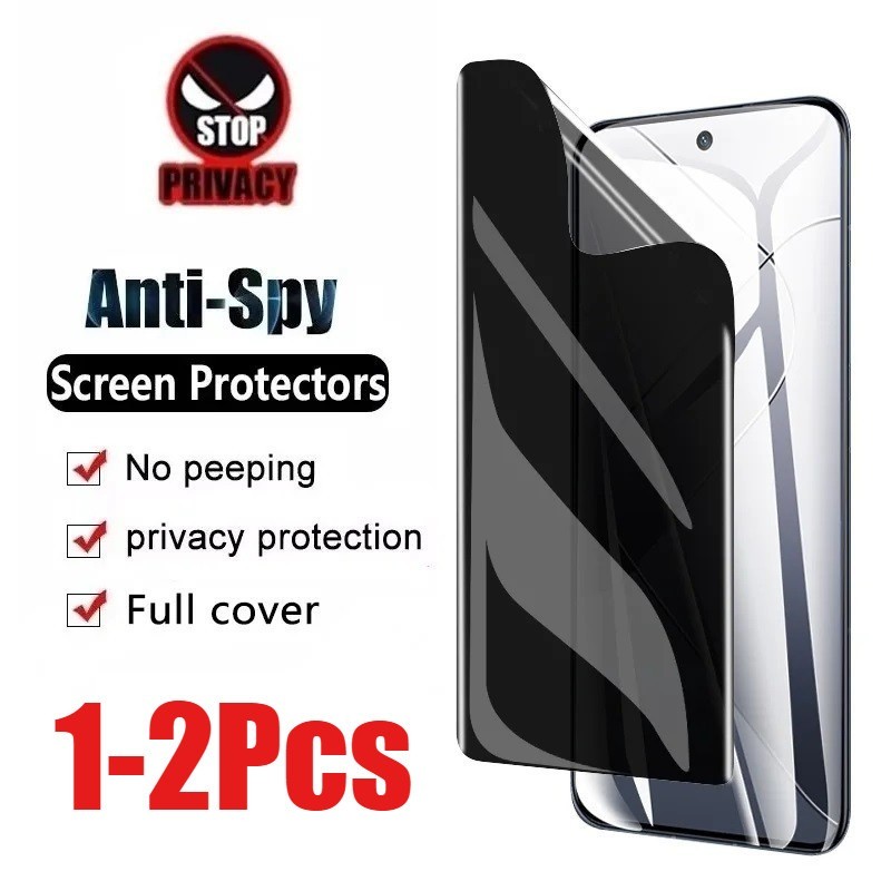 1-2 Chiếc Full Cover Siêu Mỏng Bảo Vệ Màn Hình Matte Film Cho Redmi Note 14 14R 14S Pro Plus 4G 5G Ấn Độ Trung Quốc Chống Gián Điệp Riêng Tư Chống Ánh Sáng Xanh Hydrogel Film HD Phim Mềm
