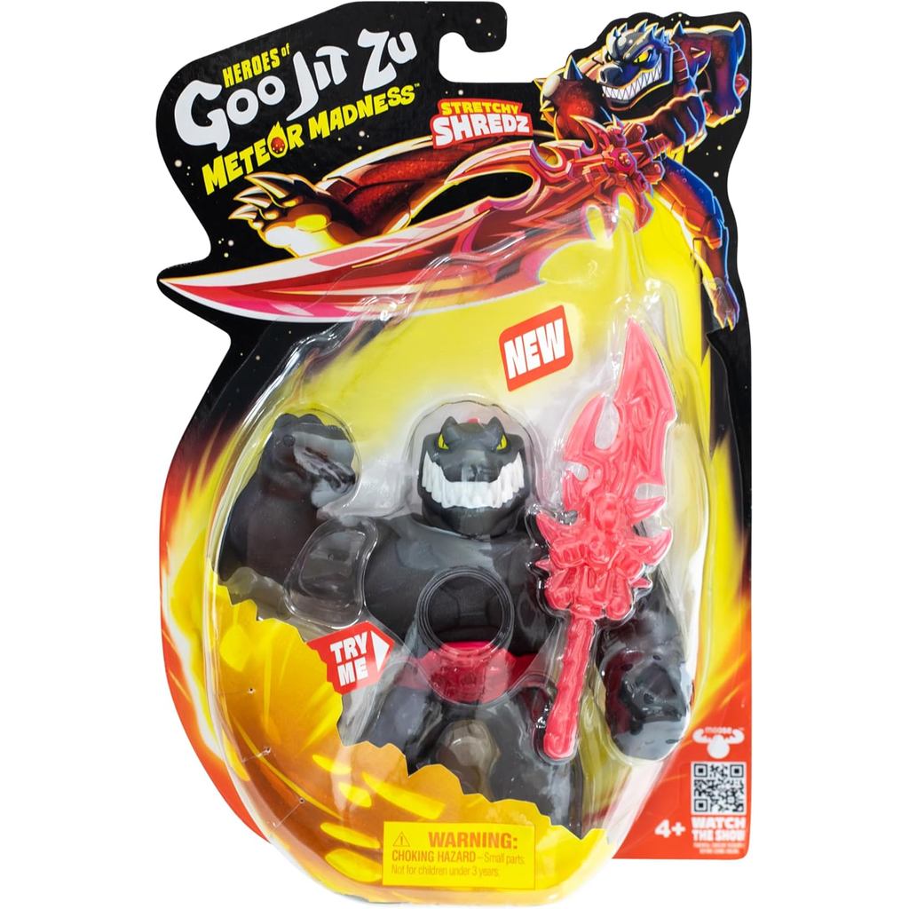 Heroes of Goo Jit Zu Meteor Madness, Nhân vật hành động co giãn Shredz, với Scrunchy Goo Filling & Hyper Blade độc đáo, Đồ chơi giác quan kéo dài đến 3X Kích thước của nó