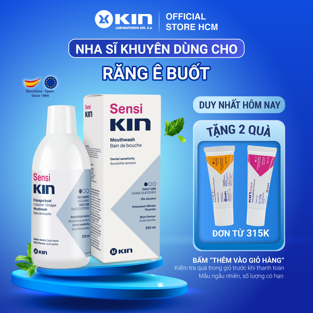 Nước Súc Miệng Sensi Kin Cho Răng Ê Buốt, Nhạy Cảm, Bảo Vệ Men Răng ...