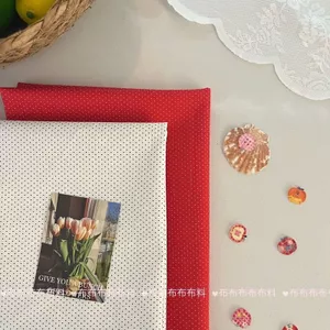 Tất Cả Cotton 40s Kỹ Thuật Số In Vải 1 Mm Mè Chấm Màu Sắc Tương Phản Vải Hành Lý Tóc Vòng Trẻ Em Quần Áo Nhà Vải 4.3