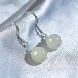 Bông Tai Chalcedony Phong Cách Nữ, Kiểu Dáng Độc Đáo Inspired by Trung Hoa Mới