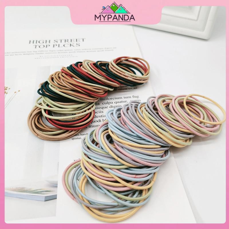 MYPANDA Scrunchies - 100 Dây Cao Su Co Giãn Cho Bé Gái, Phù Hợp Để Quấn Tóc và Làm Đuôi Ngựa
