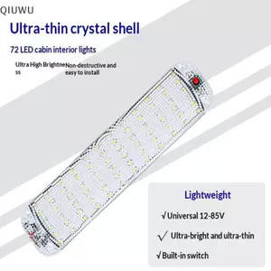 QIUWU 12V-80V Nội Thất Ô Tô Thanh Đèn Led Ống Đèn Trắng Cho Xe Tải Van Tru RV Camper Thuyền Đèn Trần Ô Tô Trong Nhà.
