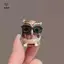 Phụ Kiện Thời Trang Cho Nữ Với Họa Tiết Thổ Cẩm Cú Vintage Đeo Kính Phong Cách Mina