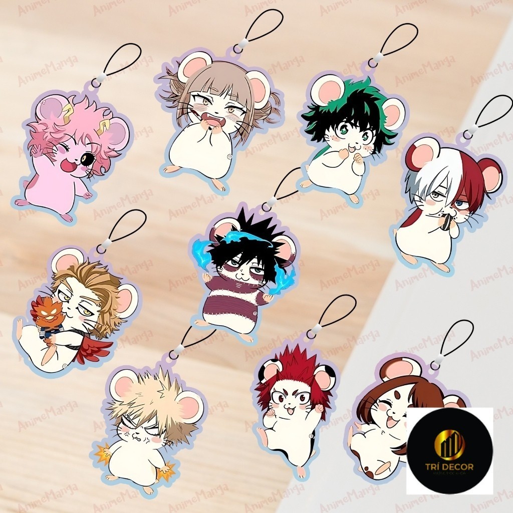 Móc Treo Điện Thoại Nền Màu My Hero Academia Midoriya Bakugo All Might Todoroki Phonecharm Chibi 3cm  Animemanga