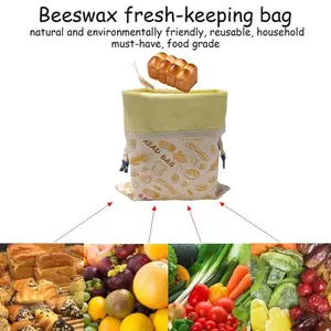 Túi đựng bánh mì sáp ong 11,8 x 15,3 Inch Túi đựng loaf Hộp đựng cho tủ đông Nhà bếp Bảo quản thực phẩm Bánh jiwvn