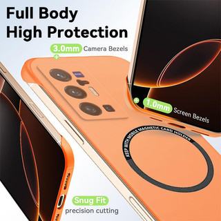 Từ Tính Mới Slim Cho VIVO X70 X60 Pro Plus VIVOX70 X70Pro + Ốp Điện Thoại Không Khung Matte Chống Trầy Xước Vỏ PC Cứng Chống Sốc