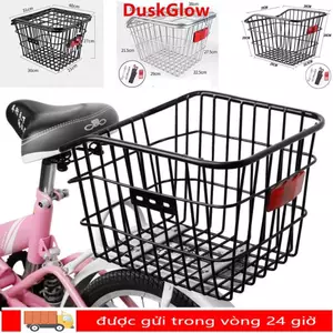 Giỏ sau xe đạp DUSKGLOW bằng kim loại, điều chỉnh được, dễ dàng lắp đặt - Phù hợp phụ kiện xe đạp gấp