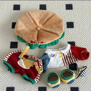 Cửa hàng thức ăn nhanh làm bánh 20cm Búp bê bông Burger Quần áo trẻ em 40cm Búp bê bông Burger Quần áo trẻ em