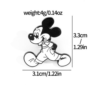 4 Cái / bộ Dễ Thương Chuột Mickey Đen Trắng Huy Hiệu Kim Loại Đầu Mickey Pin Trang Trí Trâm Cài