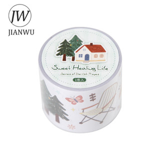JIANWU Ngọt Chữa Bệnh Cuộc Sống Series Vintage Bánh Cây Hoa Nhà Vật Liệu Phong Cảnh Cắt Băng Sáng Tạo DIY Tạp Chí Văn Phòng Phẩm