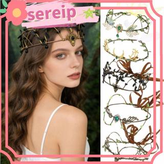 SEREIP Elf Vòng Hoa, Kim Cương Giả Trang Trí Đầu Hoa Nho Vương Miện, Phụ Kiện Tóc Cô Dâu Kiểu Tóc Nhân Tạo Hoa Công Chúa Mũ Đội Đầu Nữ