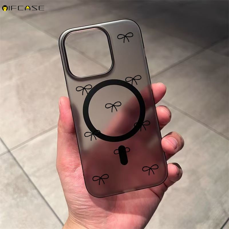 Dành Cho Samsung Galaxy A17 A16 A07 A06 A05 A05s A57 A56 A36 A26 A54 A37 A34 A55 A35 A25 A15 A14 M15 F15 Ốp Điện Thoại Từ Tính Thanh Lịch Đen Trắng Nơ Nơ Dễ Thương Vỏ Cứng