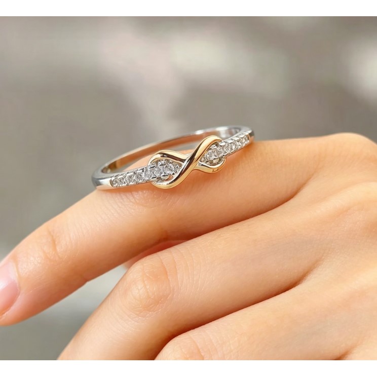 Bộ nhẫn nữ bạc S925 với đá zircon, thiết kế đơn giản và đa năng