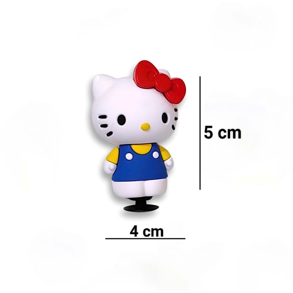Set Charm Hello Kitty 3D Chính Hãng – Bé Gái Kẹo Ngọt, Nơ Đỏ Cute, Trang Trí DIY Xinh Xắn GẮN DÉP siêu đáng yêu luôn