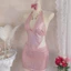 MAPLEPOET - Bộ Bikini 3 Mảnh Áo Dây Màu Trơn Sáng Bóng, Váy Che Kín