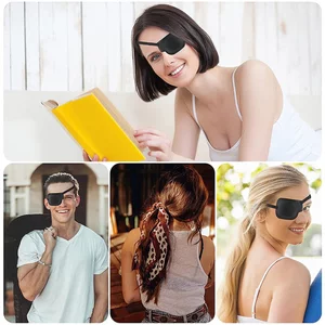 Miếng dán mắt cướp biển Unisex Black Single Eye Patch EyePatch One Eye lõm EyePatch