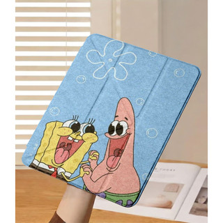 SpongeBob SquarePants big eye Ốp bảo vệ gập chữ Y cho iPad cho Air 4/5/6/7/8 M3 M5 iPad Gen 11 A16, Pro 11 M4  Chống sốc