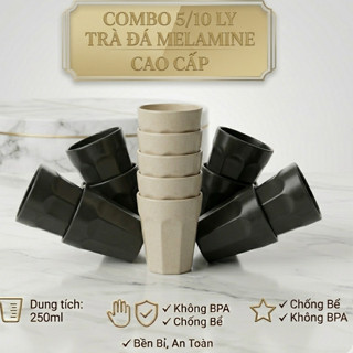 Combo 10/20 Ly trà đá nhựa Melamine cao cấp 250ml – 6 màu lựa chọn size Ø8.6 x 9.2cm – HHome