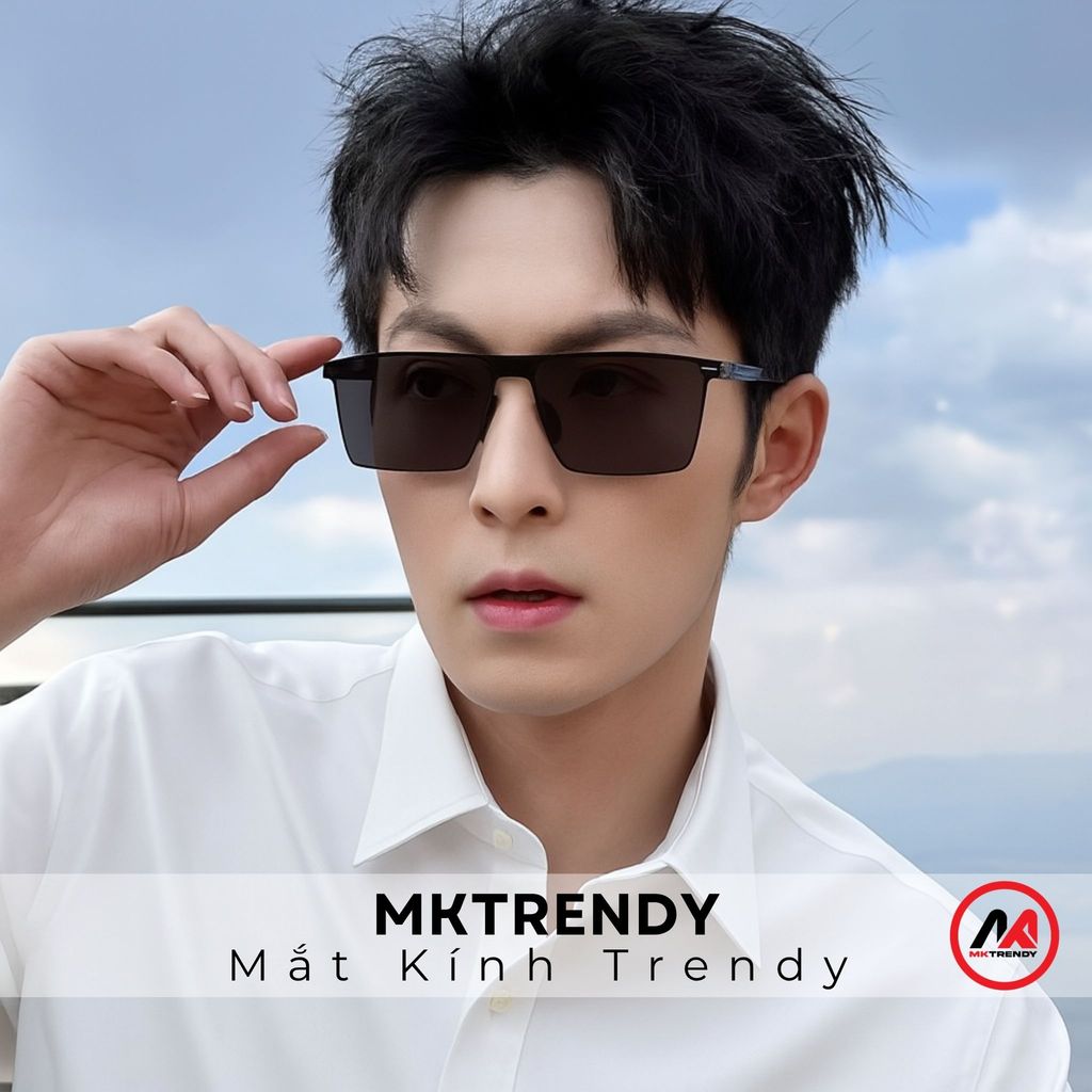 kính râm gọng vuông MKTRENDY thời trang nam gọng kim loại chống tia UV chống nắng phong cách M6