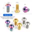Bu lông titan PYCOU, Bu lông cánh quạt phanh đĩa Torx TC4 Titanium T25, Vít xe đạp M5x10 Trọng lượng siêu nhẹ Phanh xe đạp Vít đĩa Hệ thống phanh xe đạp