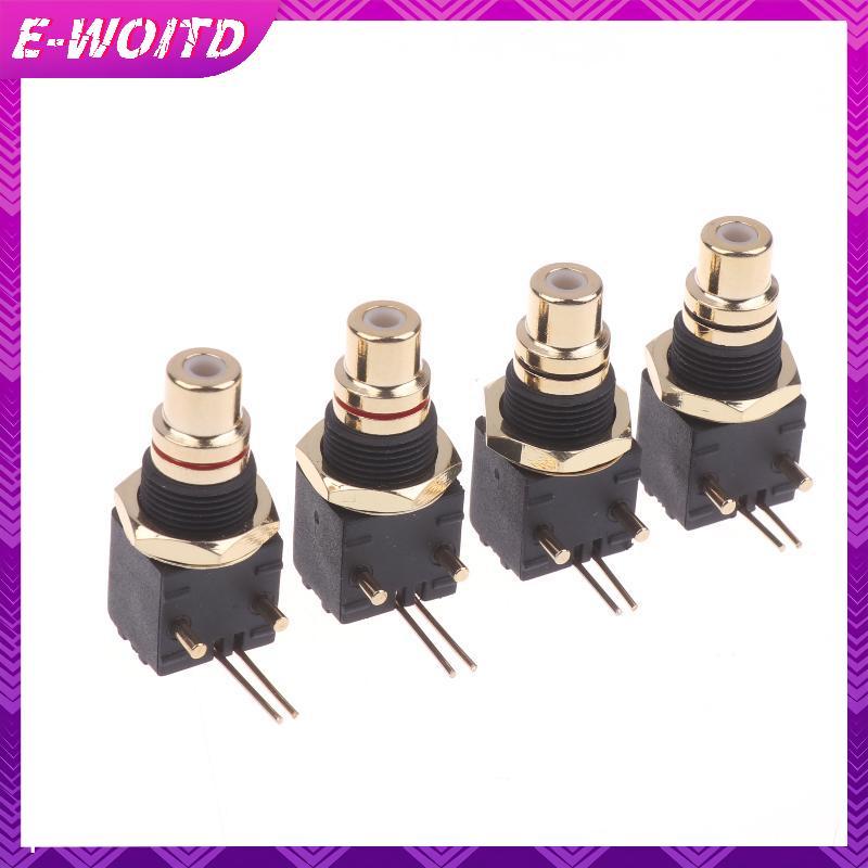 E-WOITD 2 / 4 Cái RCA Nữ Soet Khuỷu Tay Pin PCB Bảng Điều Khiển Gắn Bộ Chuyển Đổi Góc Phải Đồng Mạ Vàng Bộ Giải Mã Đầu Nối Đồng Trục Kỹ Thuật Số E-WOITD