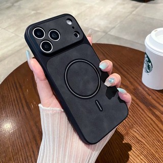 Ốp Điện Thoại Từ Tính Da Lộn Sang Trọng Thích Hợp Ốp Lưng Cho iPhone 13 14 15 16 17 Pro Max Retroism Vỏ Chống Sốc