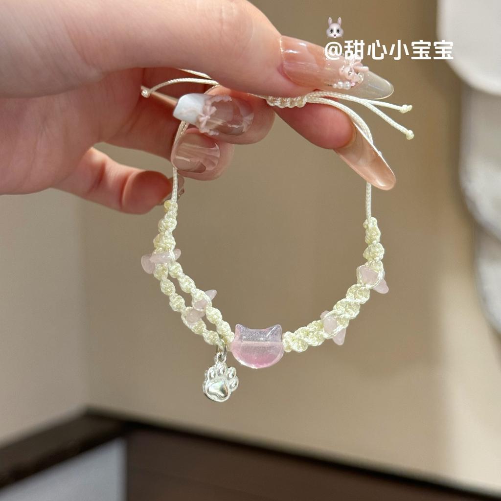 Vòng tay Kitty Vòng tay bạn gái Niche dệt tay