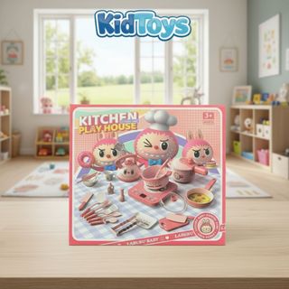 Đồ chơi nhà bếp có âm thanh KidToys Hình Gấu & Labubu – bộ nấu ăn mini cho bé