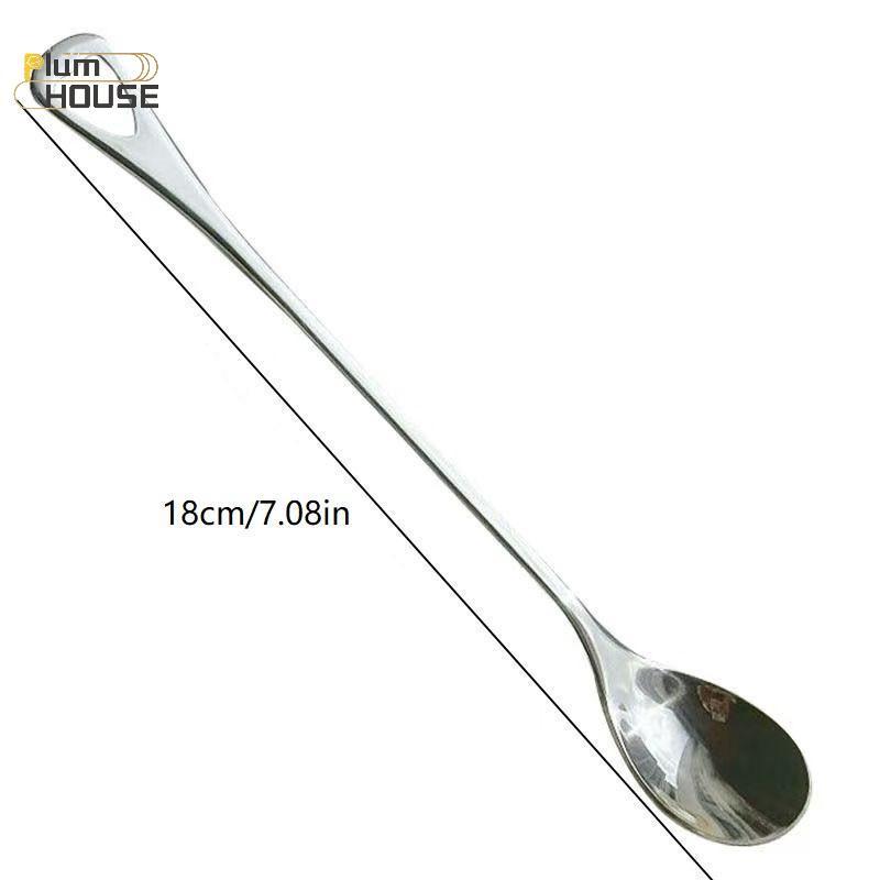 PlumHOUSE 2 Chiếc Thìa Cà Phê Bằng Thép Không Gỉ Tay Cầm Dài Kem Món Tráng Miệng Thìa Trà Cho Dã Ngoại Drinkware Bộ Đồ Ăn Nhà Bếp Cung Cấp VN
