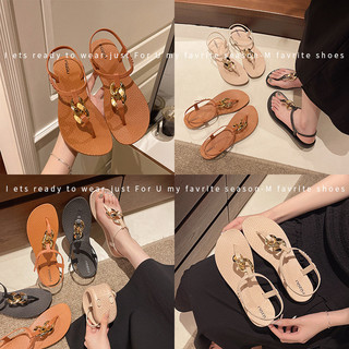 Mùa hè Phong Cách Mới Giày Sandal Đế Bằng Mở Mũi Đi Biển Nữ Nhẹ Chống Trơn Trượt Thiết Kế Tất Cả Trận Đấu Giày Sandal La Mã Cao Cấp