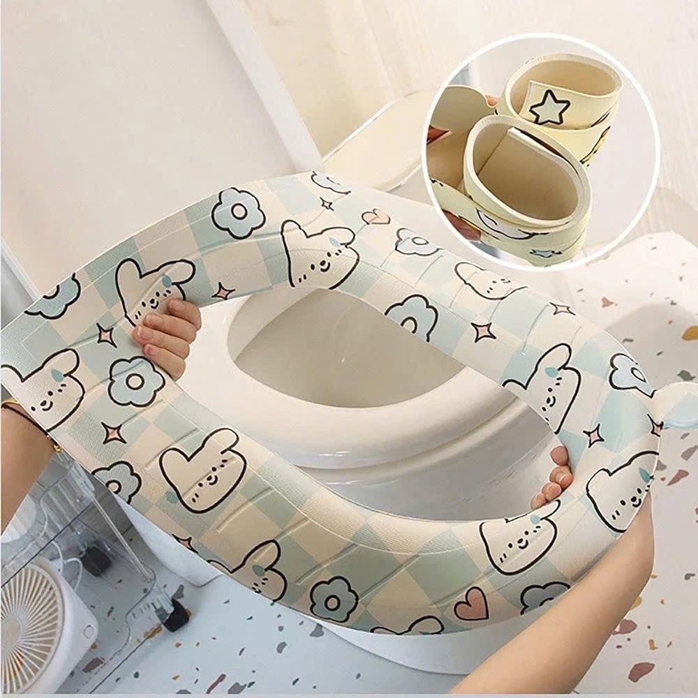Combo 5 Đệm Lót Bồn Cầu Giữ Ấm, Miếng Lót Bồn Cầu Vệ Sinh Chống Vi Khuẩn Bằng EVA, Chống Thấm